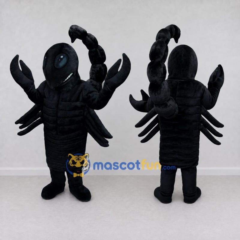 Custom Black and Gray Scorpion Character Mascot Costume Adult Full Body Suit for Wildlife Events Custom Black and Gray Scorpion Character Mascot Costume Adult Full Body Suit for Wildlife Events