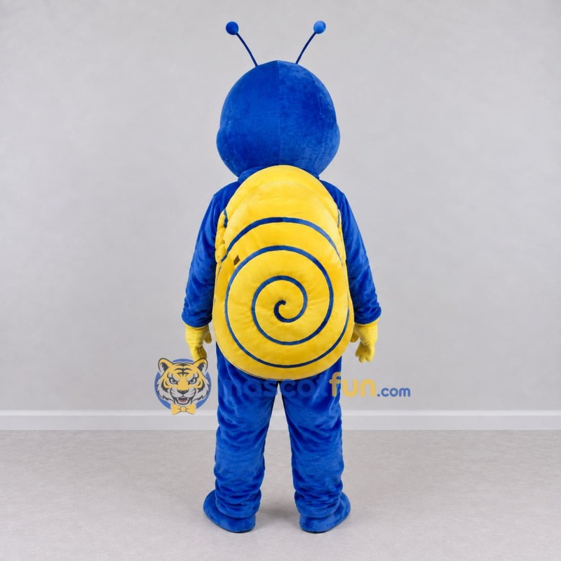 Custom Blue and Yellow Snail Character Mascot Costume Adult Full Body Suit for Garden Events Custom Blue and Yellow Snail Character Mascot Costume Adult Full Body Suit for Garden Events