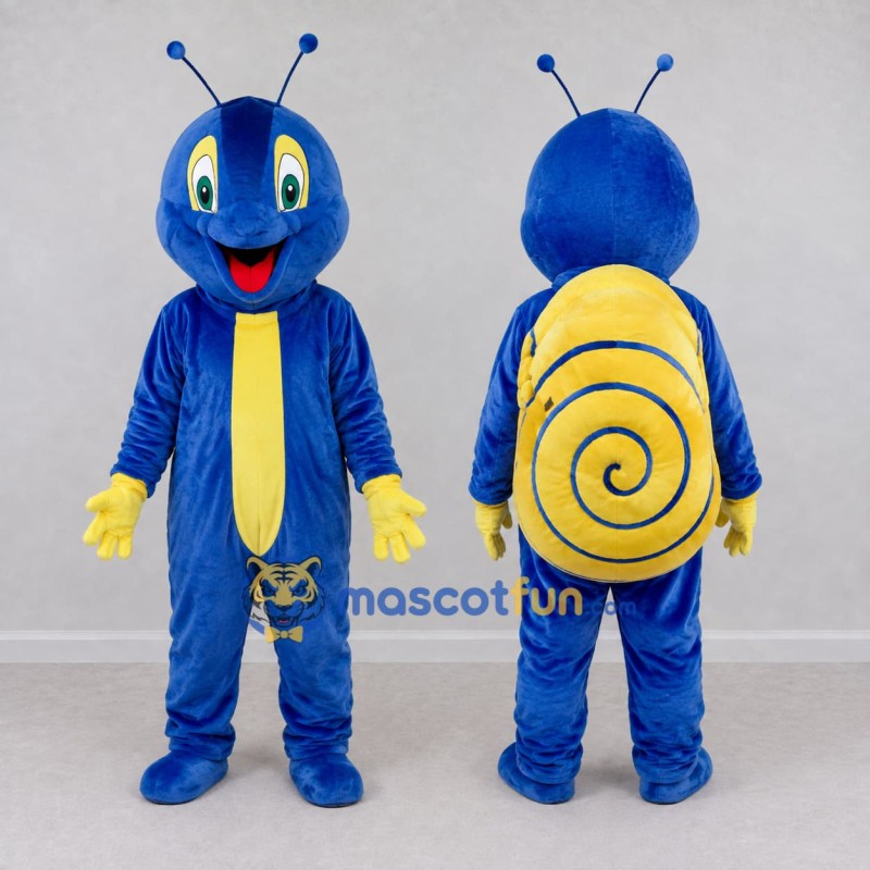Custom Blue and Yellow Snail Character Mascot Costume Adult Full Body Suit for Garden Events Custom Blue and Yellow Snail Character Mascot Costume Adult Full Body Suit for Garden Events