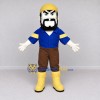 Custom Blue and Brown Bearded Worker Character Mascot Costume Adult Full Body Suit for Community Events Custom Blue and Brown Bearded Worker Character Mascot Costume Adult Full Body Suit for Community Events
