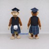 Custom Brown and Blue Monkey Character in a Tartan Kilt Mascot Costume Adult Full Body Suit for Theme Parties Custom Brown and Blue Monkey Character in a Tartan Kilt Mascot Costume Adult Full Body Suit for Theme Parties