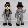 Custom Brown Black and White Bear Character in a Checkered Suit Mascot Costume Adult Full Body Suit for Theme Parties
