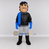 Custom Black Blue and Gray Aviator Character Mascot Costume Adult Full Body Suit for Theme Parties Custom Black Blue and Gray Aviator Character Mascot Costume Adult Full Body Suit for Theme Parties
