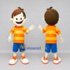 Custom Orange and Blue Boy Character in a Striped Shirt Mascot Costume Adult Full Body Suit for School Events Custom Orange and Blue Boy Character in a Striped Shirt Mascot Costume Adult Full Body Suit for School Events