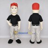Custom Black and Gray Red-Haired Man Character Mascot Costume Adult Full Body Suit for Community Events Custom Black and Gray Red-Haired Man Character Mascot Costume Adult Full Body Suit for Community Events