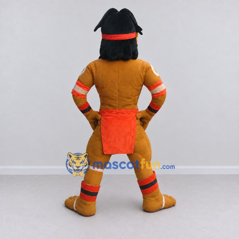 Custom Brown and Orange Fantasy Warrior Character Mascot Costume Adult Full Body Suit for Theme Parties Custom Brown and Orange Fantasy Warrior Character Mascot Costume Adult Full Body Suit for Theme Parties