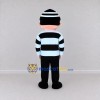Custom Black and White Masked Burglar Character Mascot Costume Adult Full Body Suit for Theme Parties Custom Black and White Masked Burglar Character Mascot Costume Adult Full Body Suit for Theme Parties