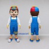 Custom Blue and White Boy Character in Overalls Mascot Costume Adult Full Body Suit for School Events Custom Blue and White Boy Character in Overalls Mascot Costume Adult Full Body Suit for School Events