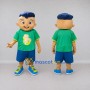 Custom Green and Blue Boy Character in a T-Shirt Mascot Costume Adult Full Body Suit for School Events