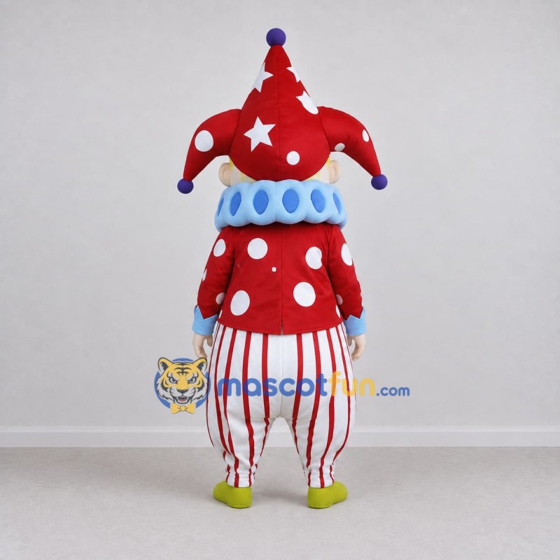 Custom Red and White Jester Clown Character Mascot Costume Adult Full Body Suit for Theme Parties Custom Red and White Jester Clown Character Mascot Costume Adult Full Body Suit for Theme Parties