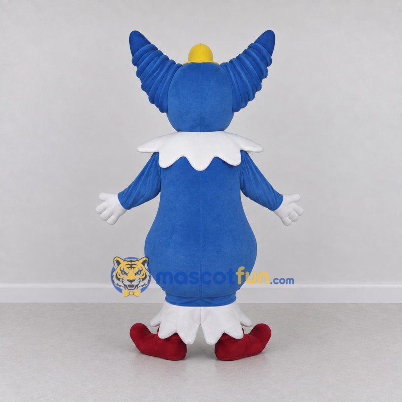 Custom Blue and White Clown Character Mascot Costume Adult Full Body Suit for Theme Parties Custom Blue and White Clown Character Mascot Costume Adult Full Body Suit for Theme Parties