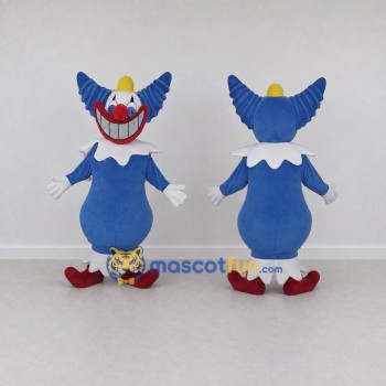 Custom Blue and White Clown Character Mascot Costume Adult Full Body Suit for Theme Parties