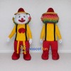 Custom Yellow and Red Clown Character with Rainbow Hair Mascot Costume Adult Full Body Suit for Theme Parties