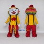 Custom Yellow and Red Clown Character with Rainbow Hair Mascot Costume Adult Full Body Suit for Theme Parties