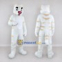 Custom White and Cream Tiger Character Mascot Costume Adult Full Body Suit for Wildlife Events