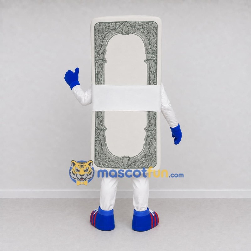 Custom Gray and White Banknote Bundle Character Mascot Costume Adult Full Body Suit for Community Events Custom Gray and White Banknote Bundle Character Mascot Costume Adult Full Body Suit for Community Events