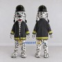 Custom Black and White Dalmatian Firefighter Character Mascot Costume Adult Full Body Suit for Community Events
