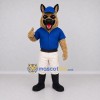 Custom Tan and Blue German Shepherd Worker Character Mascot Costume Adult Full Body Suit for Community Events Custom Tan and Blue German Shepherd Worker Character Mascot Costume Adult Full Body Suit for Community Events