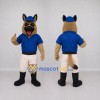 Custom Tan and Blue German Shepherd Worker Character Mascot Costume Adult Full Body Suit for Community Events Custom Tan and Blue German Shepherd Worker Character Mascot Costume Adult Full Body Suit for Community Events