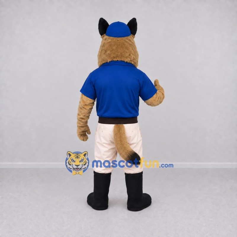 Custom Tan and Blue German Shepherd Worker Character Mascot Costume Adult Full Body Suit for Community Events Custom Tan and Blue German Shepherd Worker Character Mascot Costume Adult Full Body Suit for Community Events