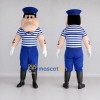 Custom Blue and White Sailor Character Mascot Costume Adult Full Body Suit for Theme Parties