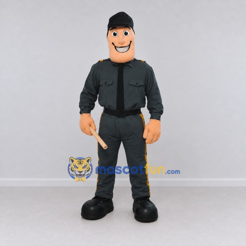 Custom Gray and Black Police Officer Character Mascot Costume Adult Full Body Suit for Community Events Custom Gray and Black Police Officer Character Mascot Costume Adult Full Body Suit for Community Events