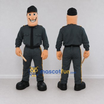 Custom Gray and Black Police Officer Character Mascot Costume Adult Full Body Suit for Community Events