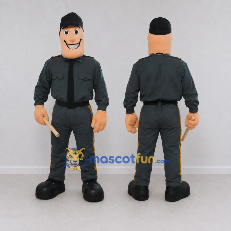 Custom Gray and Black Police Officer Character Mascot Costume Adult Full Body Suit for Community Events Custom Gray and Black Police Officer Character Mascot Costume Adult Full Body Suit for Community Events