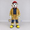 Custom Tan and Red Dalmatian Firefighter Character Mascot Costume Adult Full Body Suit for Community Events Custom Tan and Red Dalmatian Firefighter Character Mascot Costume Adult Full Body Suit for Community Events