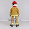 Custom Tan and Red Dalmatian Firefighter Character Mascot Costume Adult Full Body Suit for Community Events Custom Tan and Red Dalmatian Firefighter Character Mascot Costume Adult Full Body Suit for Community Events